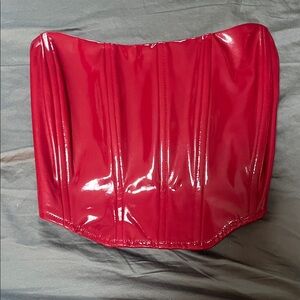 Garage Red Vinyl Crop Top
